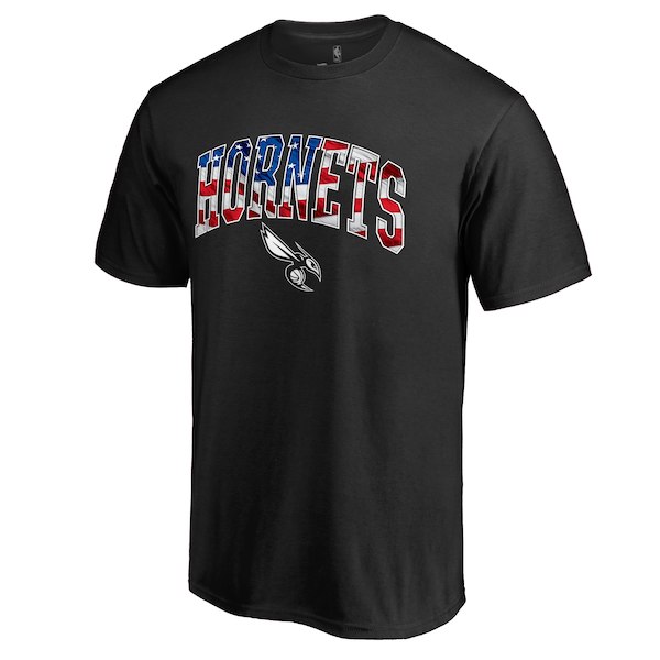 Men's Charlotte Hornets Black Banner Wave T-Shirt