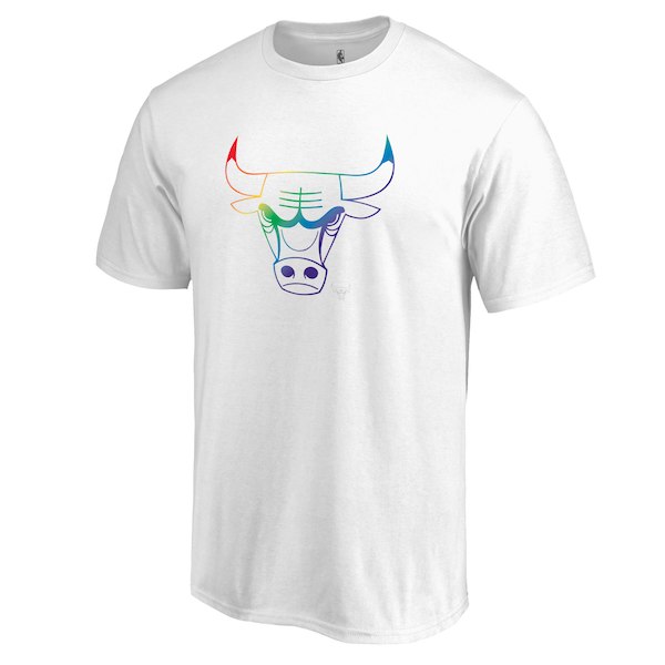 Men's Chicago Bulls White Fanatics Branded Team Pride V-Neck T-Shirt