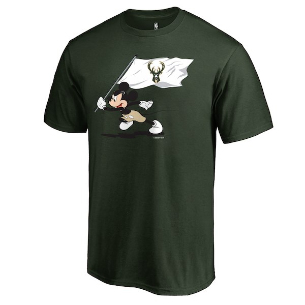 Men's Milwaukee Bucks Fanatics Branded Hunter Green Disney Fly Your Flag T-Shirt