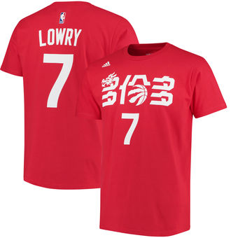 Men's Toronto Raptors Kyle Lowry adidas Red Chinese New Year Name & Number T-Shirt