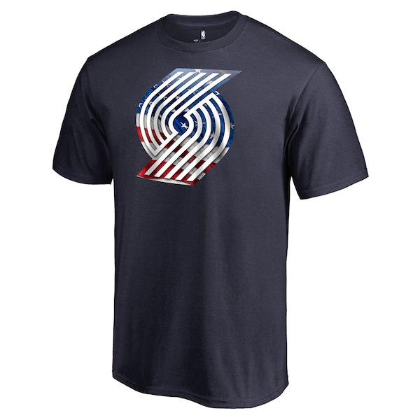 Men's Portland Trail Blazers Fanatics Branded Navy Personalized Name and Number Banner Wave T-Shirt