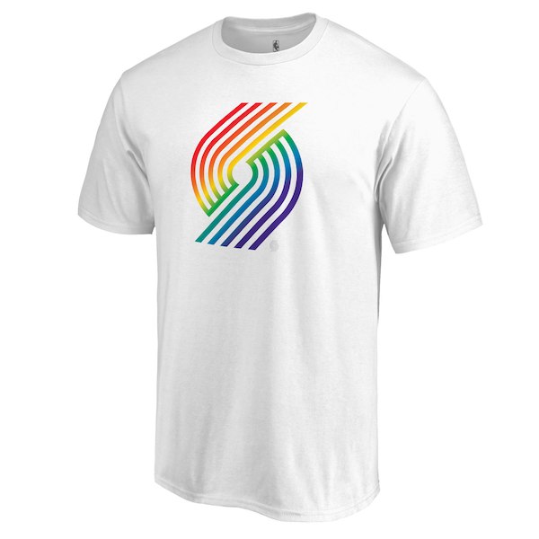Men's Portland Trail Blazers White Fanatics Branded Team Pride V-Neck T-Shirt