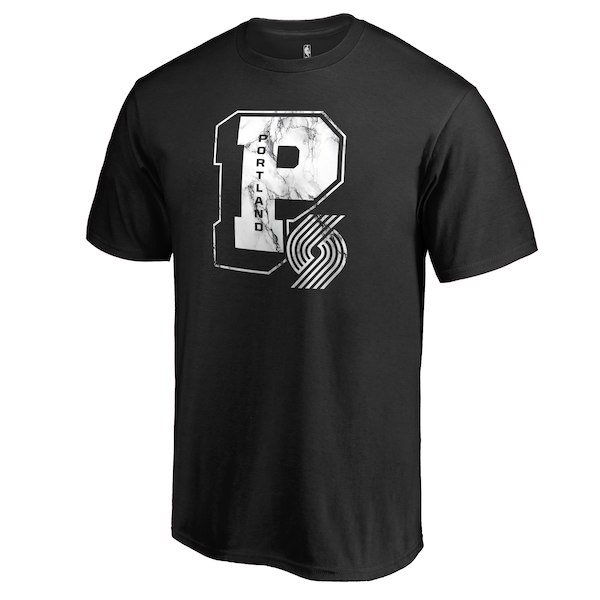 Men's Portland Trail Blazers Fanatics Branded Black Letterman T-Shirt