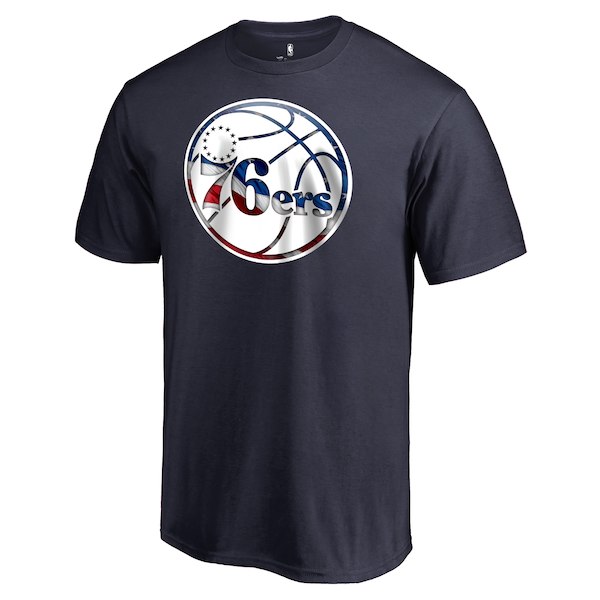 Men's Philadelphia 76ers Fanatics Branded Navy Personalized Name and Number Banner Wave T-Shirt