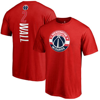 Men's Washington Wizards 2 John Wall Fanatics Branded Red Backer 3 Name & Number T-Shirt