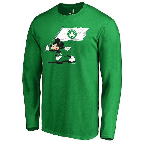 Men's Boston Celtics Fanatics Branded Kelly Green Disney Fly Your Flag Long Sleeve T-Shirt