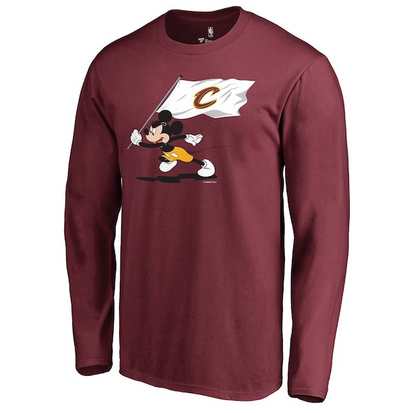 Men's Cleveland Cavaliers Fanatics Branded Wine Disney Fly Your Flag Long Sleeve T-Shirt
