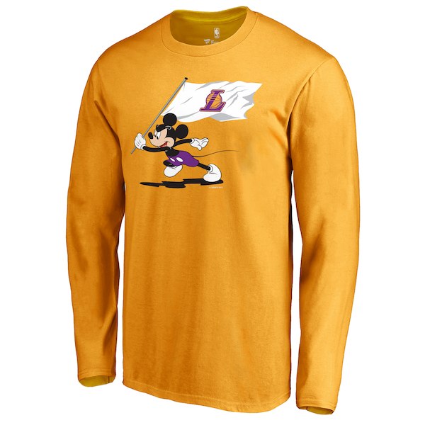 Men's Los Angeles Lakers Fanatics Branded Gold Disney Fly Your Flag Long Sleeve T-Shirt