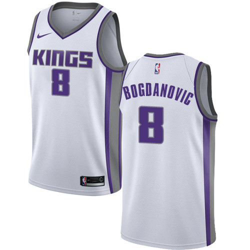 Women's Sacramento Kings #8 Bogdan Bogdanovic White Basketball Swingman Association Edition Jersey