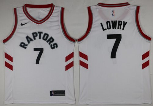 Youth Toronto  Raptors #7 Kyle Lowry White NBA Swingman Association Edition Jersey