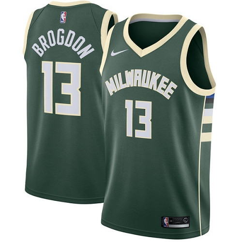 Youth Milwaukee Bucks #13 Malcolm Brogdon Green Basketball Swingman Icon Edition Jersey