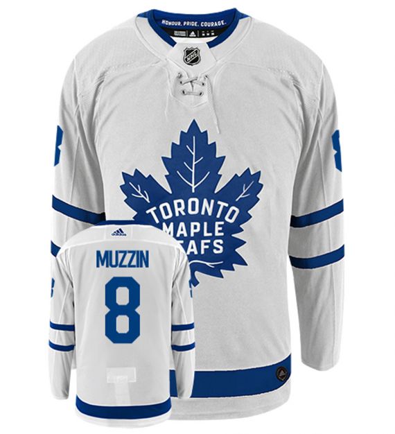 Men's Adidas Toronto Maple Leafs #8 Jake Muzzin White Away Authentic Jersey