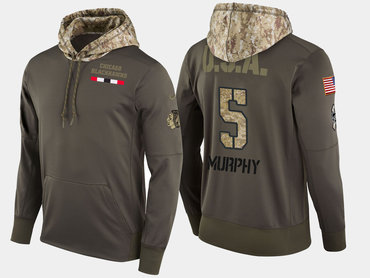 Nike Chicago Blackhawks 5 Connor Murphy Olive Salute To Service Pullover Hoodie