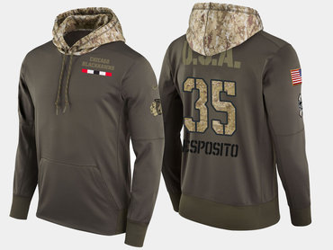 Nike Chicago Blackhawks 35 Tony Esposito Retired Olive Salute To Service Pullover Hoodie