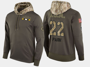 Nike Boston Bruins 22 Brad Park Retired Olive Salute To Service Pullover Hoodie