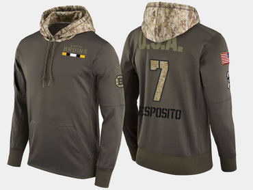 Nike Boston Bruins 7 Phil Esposito Retired Olive Salute To Service Pullover Hoodie
