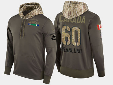 Nike Vancouver Canucks 60 Markus Granlund Olive Salute To Service Pullover Hoodie