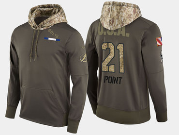 Nike Tampa Bay Lightning 21 Brayden Point Olive Salute To Service Pullover Hoodie