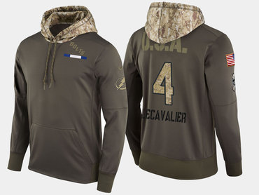 Nike Tampa Bay Lightning 4 Vincent Lecavalier Retired Olive Salute To Service Pullover Hoodie