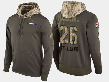 Nike Tampa Bay Lightning 26 Martin St. Louis Retired Olive Salute To Service Pullover Hoodie