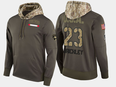 Nike Florida Panthers 23 Connor Brickley Olive Salute To Service Pullover Hoodie
