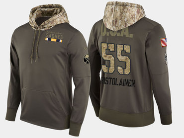Nike Buffalo Sabres 55 Rasmus Ristolainen Olive Salute To Service Pullover Hoodie