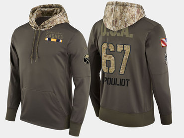 Nike Buffalo Sabres 67 Benoit Pouliot Olive Salute To Service Pullover Hoodie