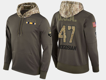 Nike Buffalo Sabres 47 Zach Bogosian Olive Salute To Service Pullover Hoodie