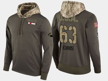 Nike Minnesota Wild 63 Tyler Ennis Olive Salute To Service Pullover Hoodie