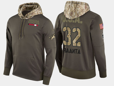 Nike Arizona Coyotes 32 Antti Raanta Olive Salute To Service Pullover Hoodie