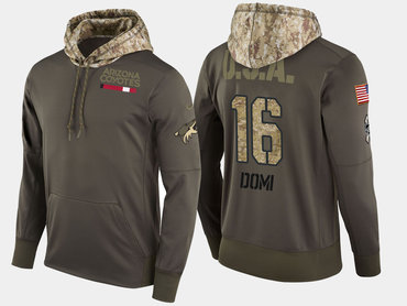 Nike Arizona Coyotes 16 Max Domi Olive Salute To Service Pullover Hoodie