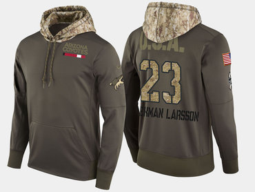 Nike Arizona Coyotes 23 Oliver Ekman Larsson Olive Salute To Service Pullover Hoodie