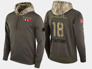 Nike New Jersey Devils 18 Drew Stafford Olive Salute To Service Pullover Hoodie