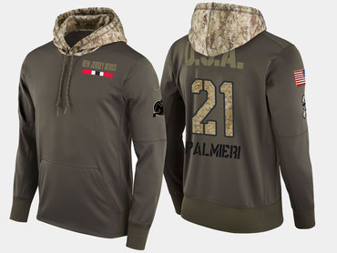 Nike New Jersey Devils 21 Kyle Palmieri Olive Salute To Service Pullover Hoodie