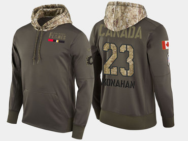 Nike Calgary Flames 23 Sean Monahan Olive Salute To Service Pullover Hoodie