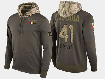 Nike Calgary Flames 41 Mike Smith Olive Salute To Service Pullover Hoodie
