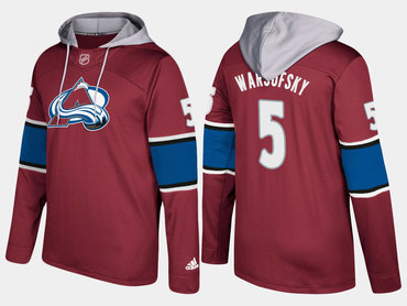 Adidas Colorado Avalanche 5 David Warsofsky Name And Number Burgundy Hoodie