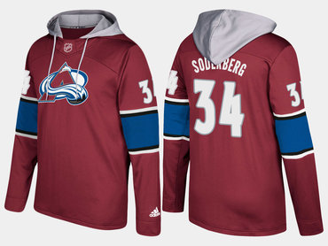 Adidas Colorado Avalanche 34 Carl Soderberg Name And Number Burgundy Hoodie