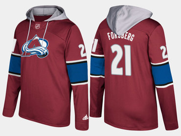 Adidas Colorado Avalanche 21 Peter Forsberg Retired Burgundy Name And Number Hoodie