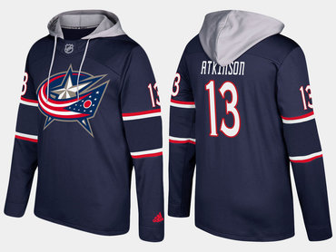 Adidas Columbus Blue Jackets 13 Cam Atkinson Name And Number Navy Hoodie