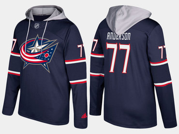 Adidas Columbus Blue Jackets 77 Josh Anderson Name And Number Navy Hoodie