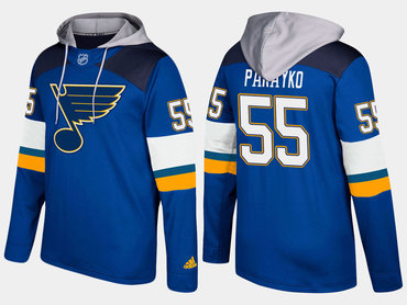 Adidas St. Louis Blues 55 Colton Parayko Name And Number Blue Hoodie