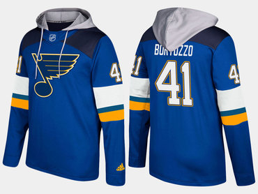 Adidas St. Louis Blues 41 Robert Bortuzzo Name And Number Blue Hoodie