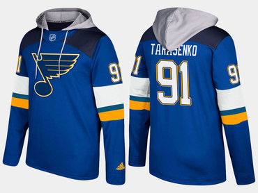 Adidas St. Louis Blues 91 Vladimir Tarasenko Name And Number Blue Hoodie