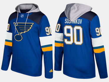 Adidas St. Louis Blues 90 Nikita Soshnikov Name And Number Blue Hoodie
