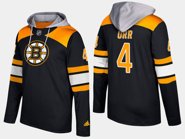 Adidas Boston Bruins 4 Bobby Orr Retired Black Name And Number Hoodie