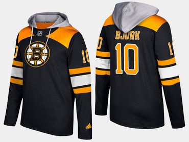Adidas Boston Bruins 10 Anders Bjork Name And Number Black Hoodie