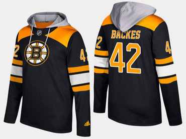 Adidas Boston Bruins 42 David Backes Name And Number Black Hoodie
