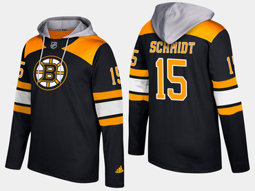 Adidas Boston Bruins 15 Milt Schmidt Retired Black Name And Number Hoodie