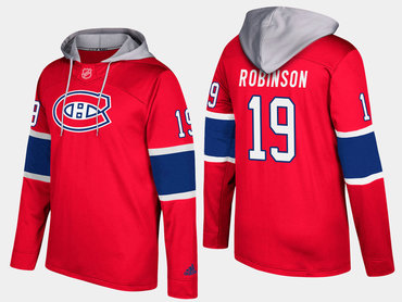 Adidas Montreal Canadiens 19 Larry Robinson Retired Red Name And Number Hoodie